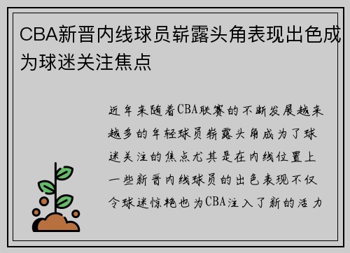 CBA新晋内线球员崭露头角表现出色成为球迷关注焦点